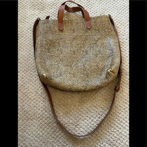 New Madewell Medium Transport Tote Crossbody - Leopard Print Calf Hair